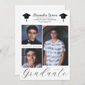 3写真写真モダンミニマル卒業 招待状 (正面/裏面)