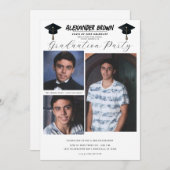 3写真写真モダンミニマル卒業BBQ 招待状 (正面/裏面)