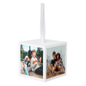 3写真初めてのクリスマススエレガントト キューブオーナメント (裏面アングル)