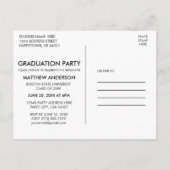 3写真卒業パーティーモダン招待状 インビテーションポストカード (裏面)