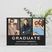 3写真卒業パーティーモダン招待状 招待状 (スタンド正面)