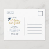 3写真卒業モダンパーティー招待状 案内ポストカード (裏面)