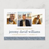 3写真卒業モダンパーティー招待状 案内ポストカード (正面)