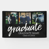 3写真卒業 – モダン大学院スクリプトブラック 横断幕 (横)