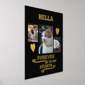 3写真名ペット永遠に記念黒金ゴールド 箔ポスター (レイダウン)