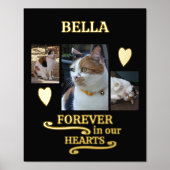 3写真名ペット永遠に記念黒金ゴールド 箔ポスター (正面)