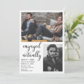 3写真婚約した実婚約パーティ招待状 招待状 (スタンド正面)