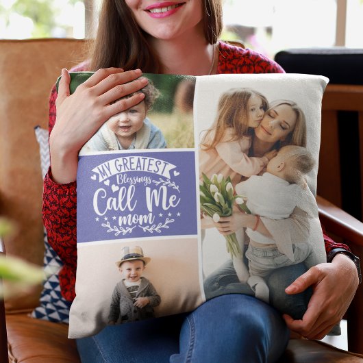 3写真家族のコラージュ母は母の日の日 クッション