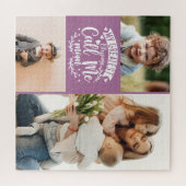 3写真家族コラージュ母の子守ママ日 ジグソーパズル (横)