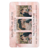 3写真幾何学的フローラ赤面日付の保存 マグネット (縦)