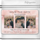 3写真幾何学的フローラ赤面日付の保存 マグネット