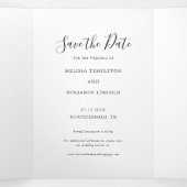 3写真手書き結婚式の日付を保存 三つ折り案内状 (内部中)