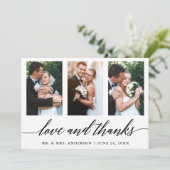 3写真書道の愛と感謝していの結婚2018 サンキューカード (スタンド正面)