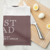 3写真最高のパパタイポグラフィ父の日 キッチンタオル (四つ折り)