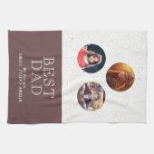 3写真最高のパパタイポグラフィ父の日 キッチンタオル (横)