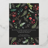 3写真植物学モダンメリークリスマスグレー金ゴールド 箔シーズンカード (裏面)