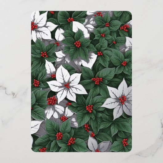 3写真植物風景魅惑の冬の庭 箔シーズンカード (正面)