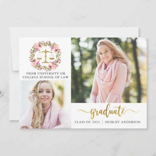 3写真法学校卒業フローラ発表 招待状 (正面)