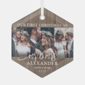 3写真第1回クリスマスウッド素朴フェイク ガラスオーナメント (正面)