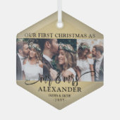 3写真第1回クリスマスゴールドフェイクフォイル ガラスオーナメント (正面)