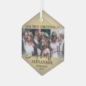 3写真第1回クリスマスゴールドフェイクフォイル ガラスオーナメント (正面左)