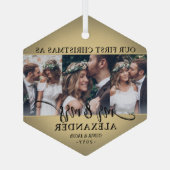 3写真第1回クリスマスゴールドフェイクフォイル ガラスオーナメント (裏面)