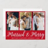 3写真結婚と結婚した赤メリー色 シーズンカード (正面/裏面)