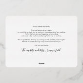 3写真結婚のバラモダン金ゴールド 箔招待状 (裏面)