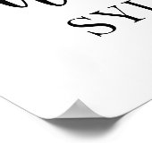 3写真結婚歓迎ブラックエレガント書道 ポスター (角)