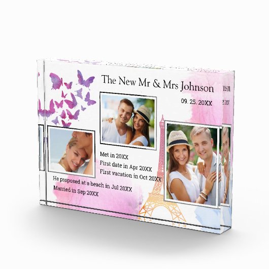 3写真花嫁&新郎ラブストーリージャーニーキープサケ フォトブロック (右)