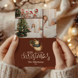 3写真西カウボーイハットクリスマス シーズンカード