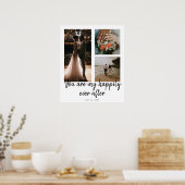 3写真1周年記念結婚コラージュ引用文 ポスター (キッチン)