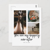 3写真1周年記念結婚コラージュ引用文 ポストカード (正面/裏面)