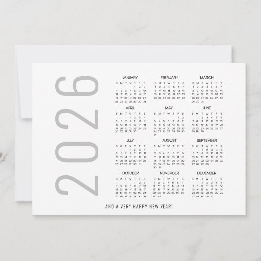 3写真2026カレンダークリスマスハッピーホリデー シーズンカード (裏面)