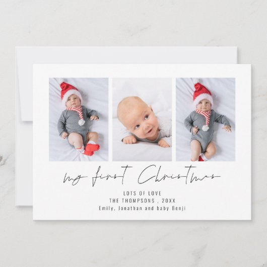 3写真2026カレンダーベビー1stクリスマス シーズンカード (正面)