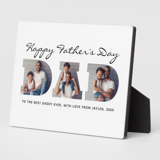 3写真「パパ」切り出しパーソナライズされた父の日 フォトプラーク (側面)