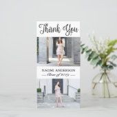 3写真(2+1)書道の卒業サンキューカード サンキューカード (スタンド正面)