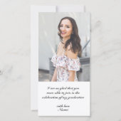 3写真(2+1)書道の卒業サンキューカード サンキューカード (裏面)