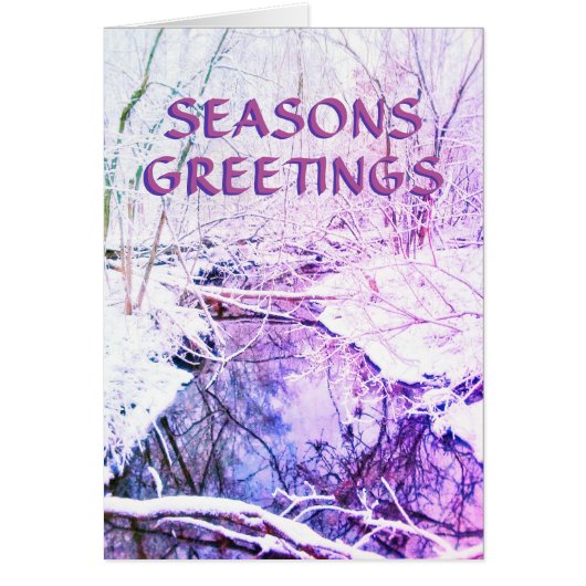 3冬の川の季節のグリーティングカード (正面)