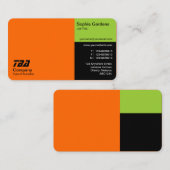 3分 – オレンジ、火星の緑と黒 名刺 (正面/裏面)