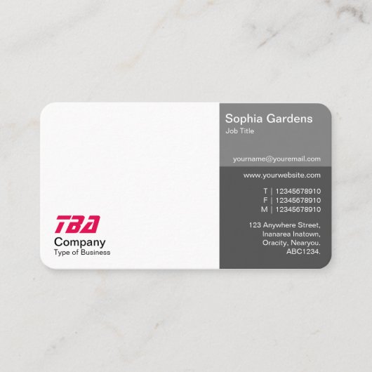 3分 – グレーの色合いの白（クリーム） 名刺 (正面)