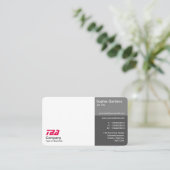 3分 – グレーの色合いの白（クリーム） 名刺 (スタンド正面)