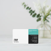 3分 – 白、ターコイズ、黒（クリーム） 名刺 (スタンド正面)