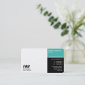 3分 – 白、ターコイズ、黒 名刺 (スタンド正面)