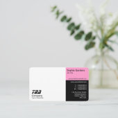 3分 – 白、ピンク、黒 名刺 (スタンド正面)