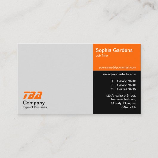 3分 – Lt Gray、Orange、Black 名刺 (正面)