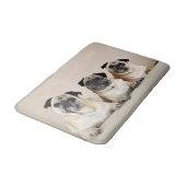 3列に並んだパグ バスマット (アングル)