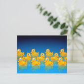 3列のゴムアヒル ポストカード (スタンド正面)