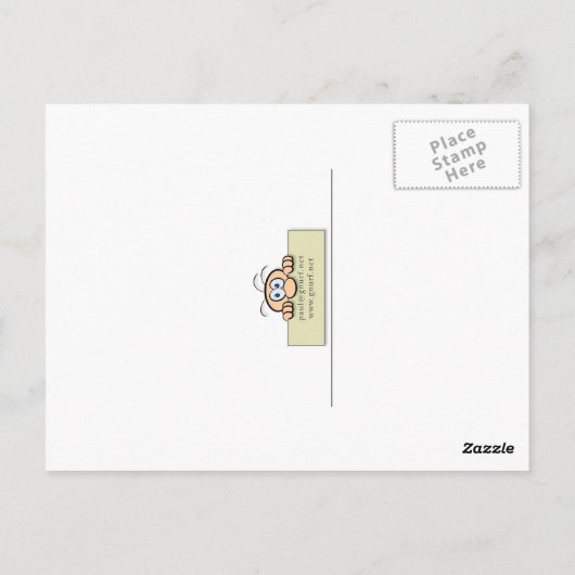 3列のゴムアヒル ポストカード (裏面)