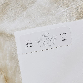 3列のモダン差出人住所ラベル ラベル